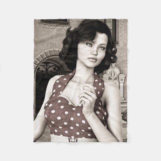 Cobertor De Velo Vintage Woman (Frente)