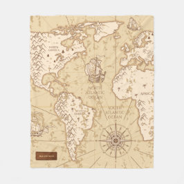 Cobertor De Velo Vintage World Map with Name