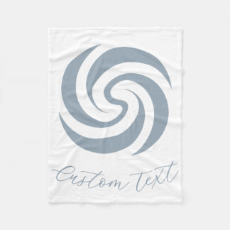 Cobertor De Velo Vintage Zen Espiral Mineral Azul com Texto Persona