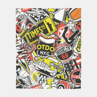 Cobertor De Velo Vintagem do abstrato de retalhamento de autocolant