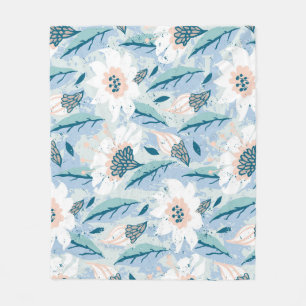 Cobertor De Velo Vintagem Floral Pintada À Mão Negra