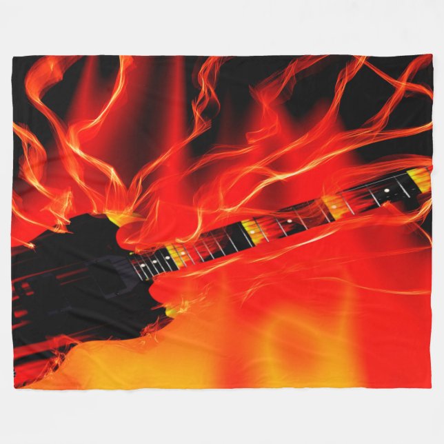 Cobertor De Velo Violão Flaming (Frente (Horizontal))