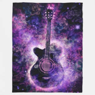 Cobertor De Velo Violão Romântico Fleece Blanket