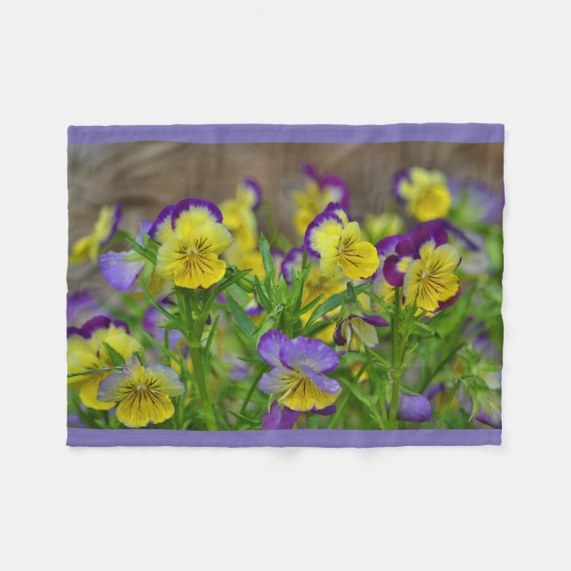 Cobertor De Velo Violas Roxos E Amarelos (Frente (Horizontal))