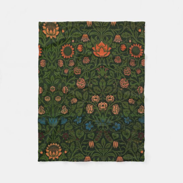 Cobertor De Velo Violet e Columbine (por William Morris) (Frente)