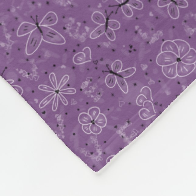 Cobertor De Velo Violet Mauve Butterfly AMVE - padrão perfeito. (Quina)