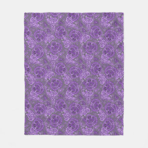 Cobertor De Velo Violeta étnico oriental floral damasco de paisley
