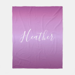 Cobertor De Velo Violeta Roxa e Script Branco Personalizado