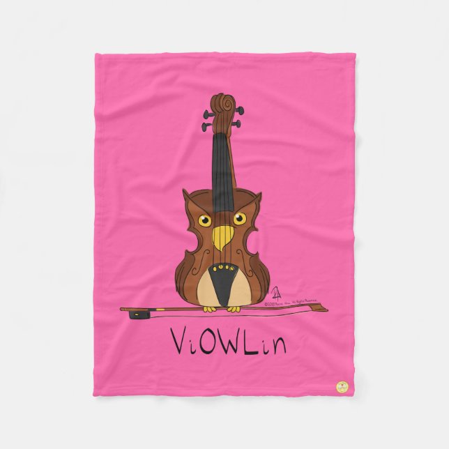 Cobertor De Velo Violin Funny Musico Cartoon (Frente)