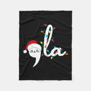 Cobertor De Velo Vírgula La 2024 Engraçado Natal Lady Cat Xmas