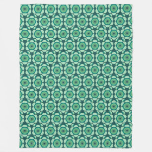 Cobertor De Velo Vírus floral dos anos 70 - verde e azul
