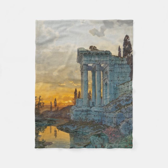 Cobertor De Velo Visão do Sul da Itália com as antigas ruínas roman (Frente)