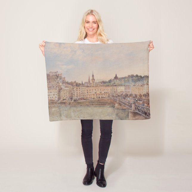 Cobertor De Velo Vista de Salzburgo (por Rudolf von Alt) (In Situ)