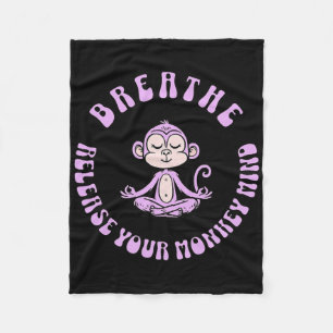 Cobertor De Velo Viva Designs Respira Ioga Chimpanzé Meditando, Mon