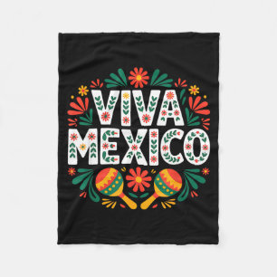Cobertor De Velo Viva México arte popular colorido independência me
