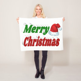 Cobertor De Velo Viva Natal Santa Hat, tipografia verde vermelha