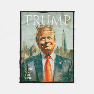 Cobertor De Velo Viva o Rei Vintage Retro Retrato de Trump 4t