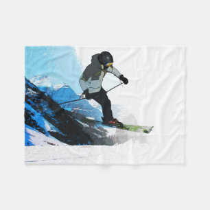 Cobertor De Velo Vivendo! - Descida Skier Fleece Blanket