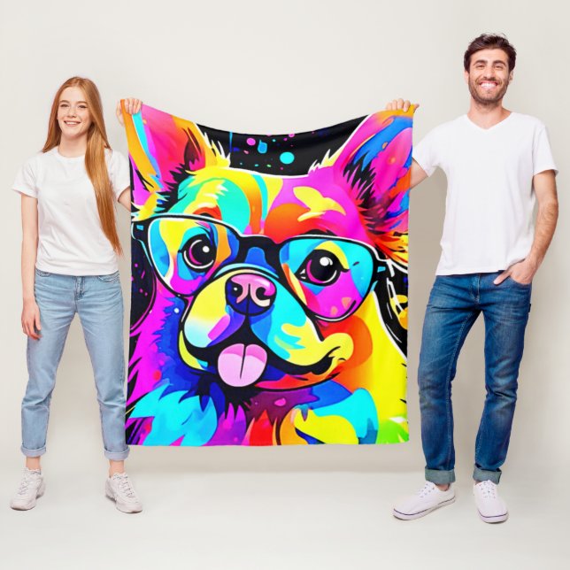 Cobertor De Velo Vivid Canine Vibes Design (In Situ)