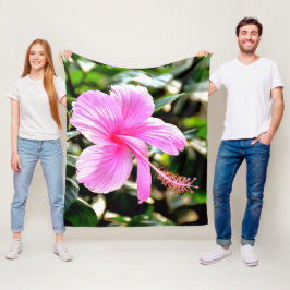 Cobertor De Velo Vivid Tropical Rosa Hibiscus