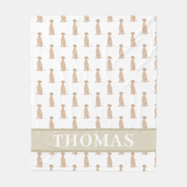 Cobertor De Velo Vizsla Bebê Branco Personalizado, Rosa e Branco