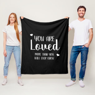 Cobertor De Velo Você É Amado Corações Preto Branco Rústico Campo