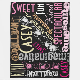 Cobertor De Velo Você é Incrível Nomes Personalizados Palavras Rosa