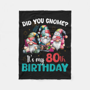 Cobertor De Velo Você Sabia Que É Meu 80º Aniversário Gnome De 80 A