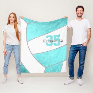 Cobertor De Velo vôlei brilhante de turquesa personalizada