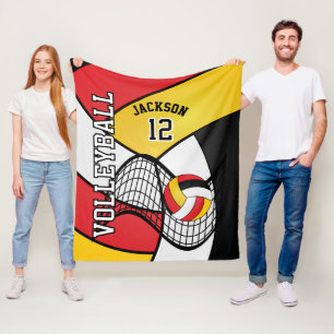 Cobertor De Velo Voleibol 🏐 esporte em vermelho, preto e amarelo