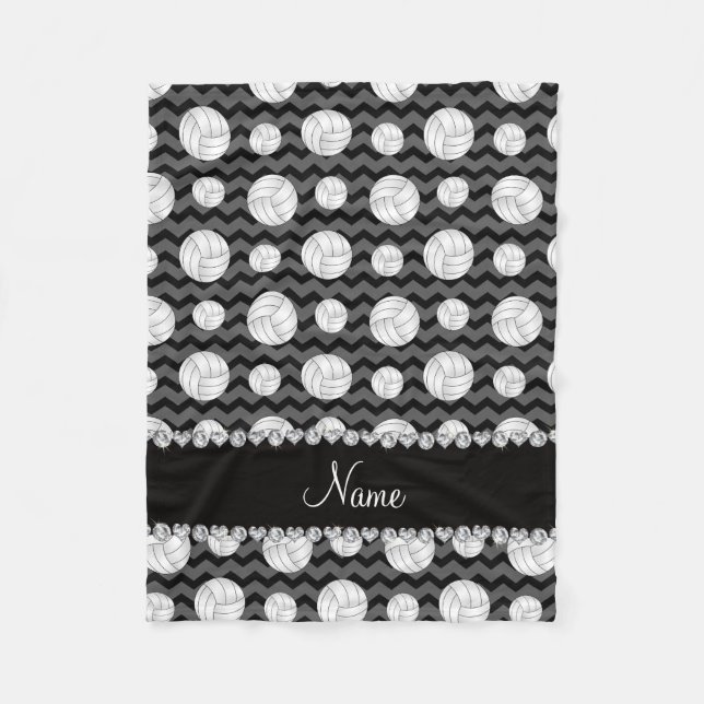Cobertor De Velo Voleibol preto conhecido personalizado das vigas (Frente)