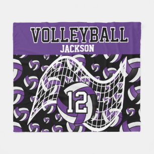 Cobertor De Velo Voleibol - Vazio de velo roxo, preto e branco