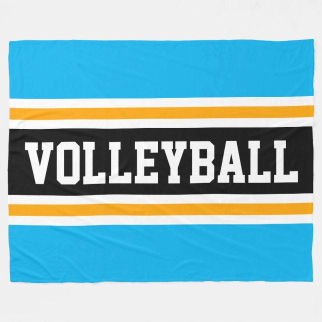 Cobertor De Velo VOLLEYBALL Bright Sky Blue Yellow Stripes (Frente (Horizontal))