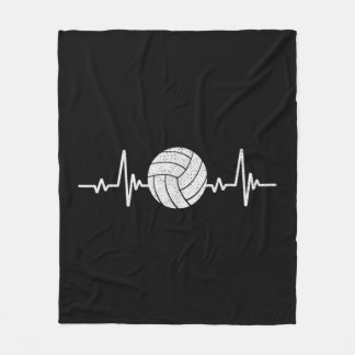 Cobertor De Velo Volleyball Lover Heartbeat Vintage Retro Volleybal