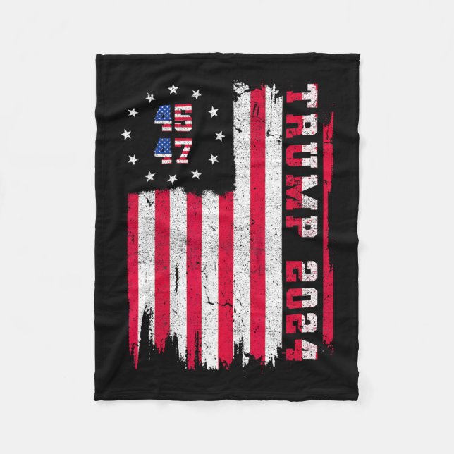 Cobertor De Velo Volta) 45 47 Trump 2024 American Flag (Frente)