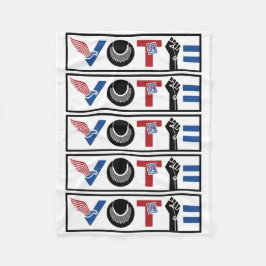 Cobertor De Velo VOTAÇÃO pela Liberdade, RBG, USPS, Paz, BLM, Igual