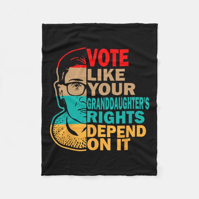 Cobertor De Velo Votem como os direitos da sua neta - Feminista (Frente)