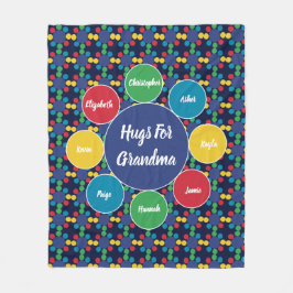 Cobertor De Velo Vovó Nona Avós Família Abraça Monograma