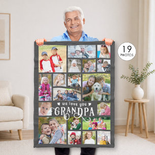 Cobertor De Velo Vovô Nós Te Amo 19 Cores Personalizadas De Colagem