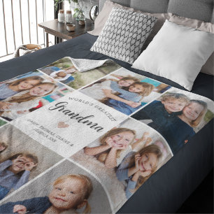 Cobertor De Velo Vovó Personalizada Fotocolagem Moderna