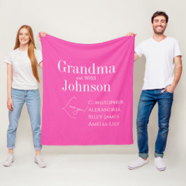 Cobertor De Velo Vovó Personalizada Rosa