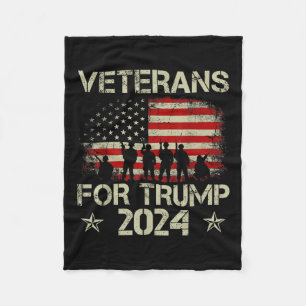 Cobertor De Velo Vovô Veteranos Para Trump 2024 American Flag 4th