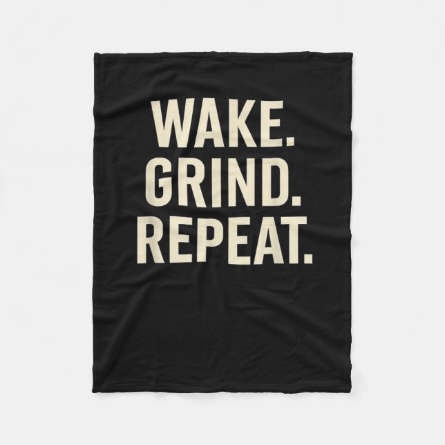 Cobertor De Velo Wake Grind Repeat Motivational Hustle Design  (Frente)