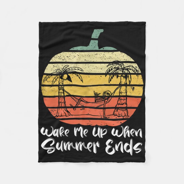 Cobertor De Velo Wake Me Up When Summer Ends Funny Skeleton Hallowe (Frente)