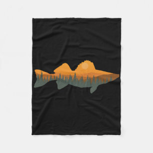 Cobertor De Velo Walleye Pesca Floresta Natureza Pescador da Vida S