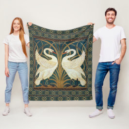 Cobertor De Velo Walter Crane Swan, Rush E Iris Art Nouveau