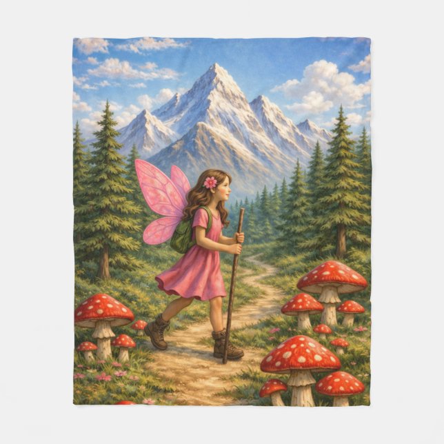 Cobertor De Velo Wanderlust Mountain Fairy Hiker Fairycore Mushroom (Frente)