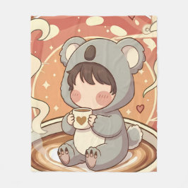 Cobertor De Velo Warm & Cozy Chibi Koala Adventure Fleece Blanket