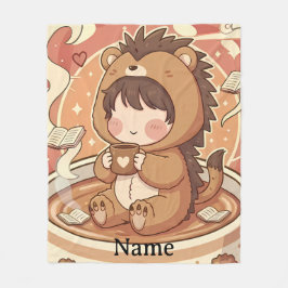 Cobertor De Velo Warm Hedgehog Brew Cozy Fleece Blanket
