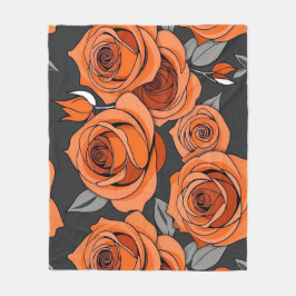 Cobertor De Velo Warm Rusty Orange Roses